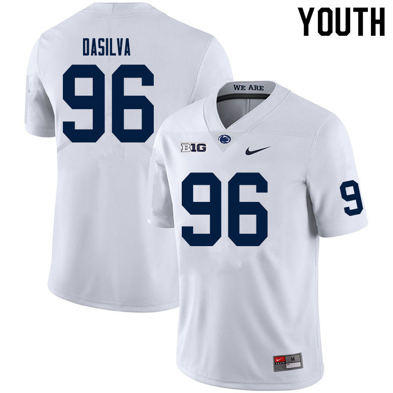 Youth #96 Anthony DaSilva Penn State Nittany Lions College Football Jerseys Sale-White - Click Image to Close